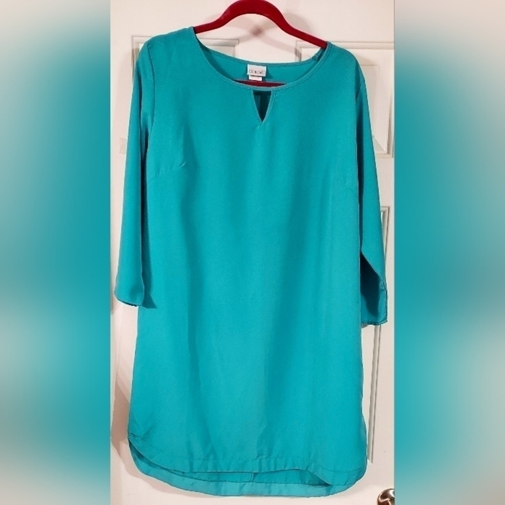 ALL For Color Teal Shift Dress Size L